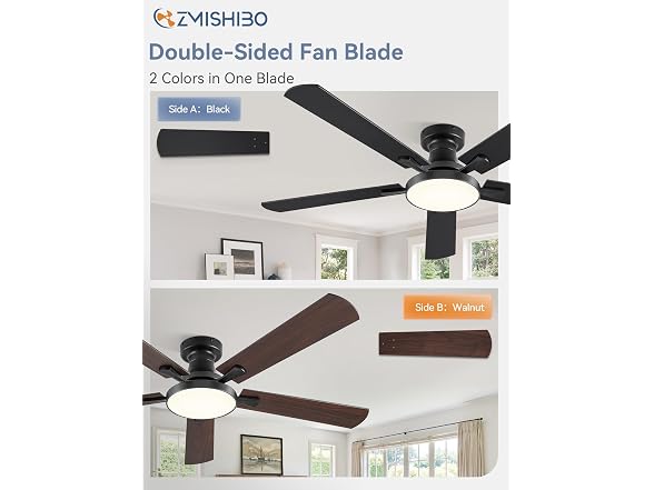 ZMISHIBO 52" Flush Mount Ceiling Fan