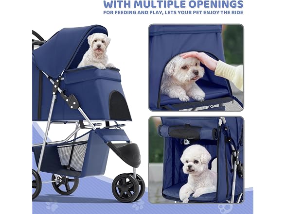 Magshion 3-Wheel Pet Stroller, Foldable Trave