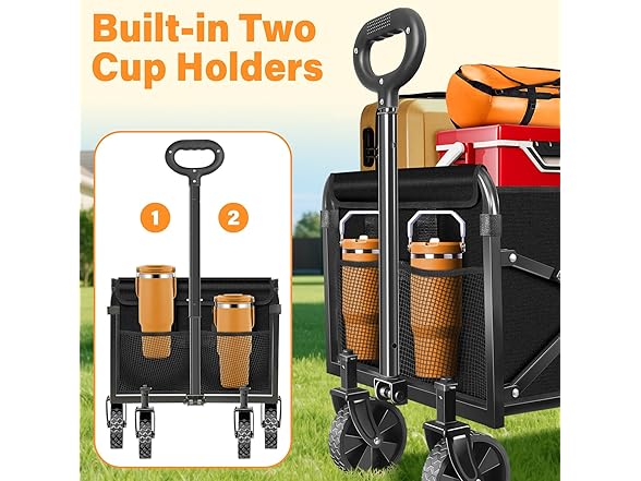 ARTIST'S DREAM Wagon Cart, 360lbs, Black