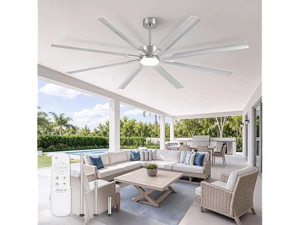 ZMISHIBO 96" Aluminum Ceiling Fan with Lights