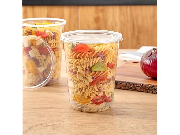 Restaurantware 32 oz Clear Plastic To Go Deli Container, 50 Pack