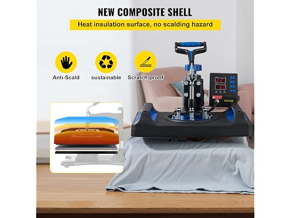 Heat Press, 12 x 15 inches 800W, 5-in-1 Combo
