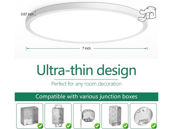 Brightever LED Ceiling Light Flush Mount, Dimmable