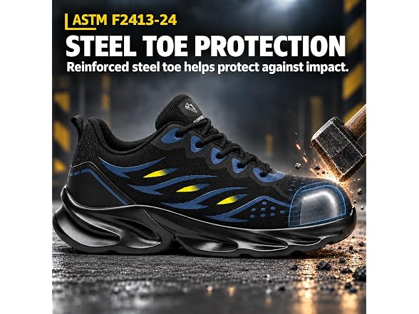 FLEXFORGE Mens Steel Toe Work Shoes