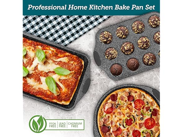 BAKKEN Bakeware Set 8pc Marble Grey