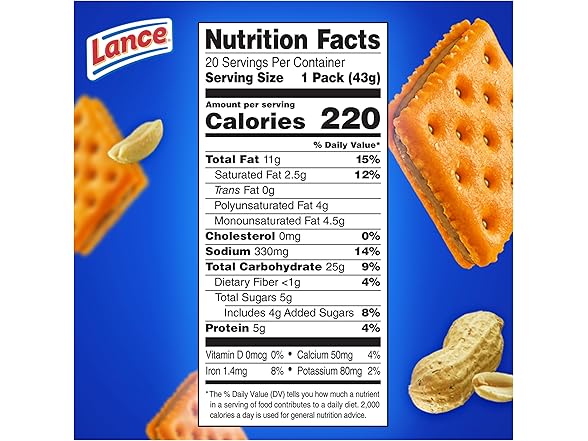 20PK Lance Sandwich Crackers, ToastChee Peanut Butter