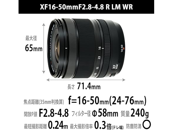FUJIFILM XF16-50mmF2.8-4.8 R LM WR Zoom