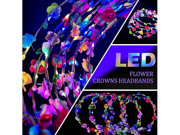 QSJQllo 50 Pcs LED Flower Crowns