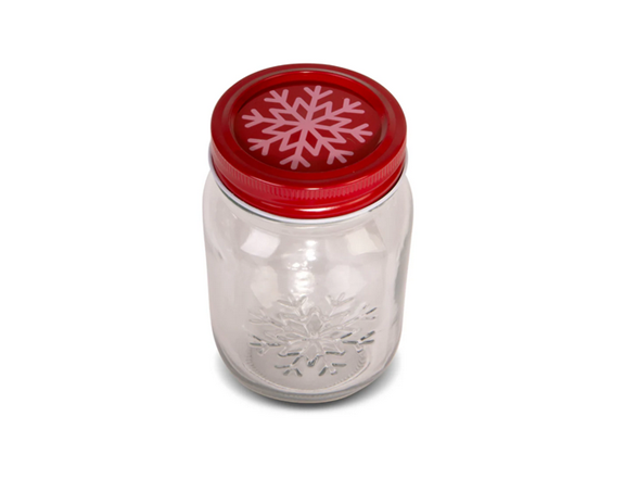 Art+Cook 2 Pack Embossed Holiday Mason Jars