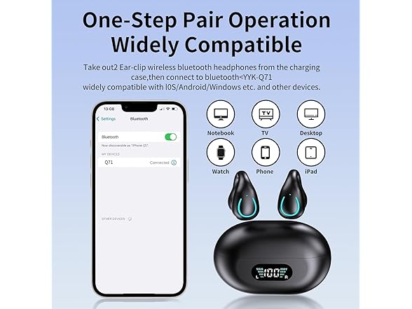 gidosha Open Ear Clip Bone Conduction Headphones