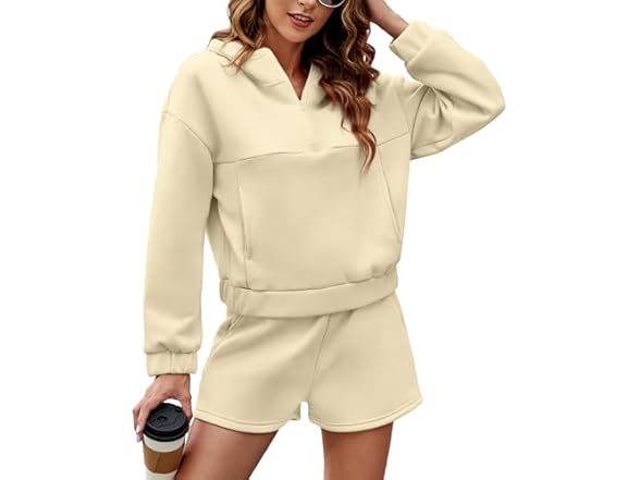 Fkeep Women Piece Sweatsuit Outfits Half Zip Set