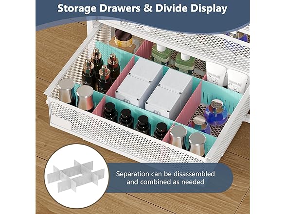 MODCART Makeup Organizer with 4 Drawers