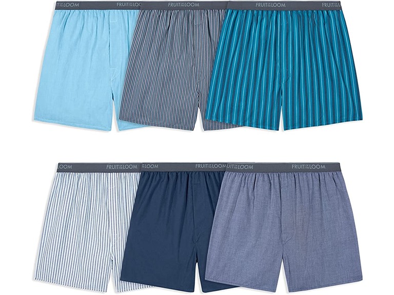 Fruit of the Loom Men's Boxer Shorts 6-Pack with Exposed Waistbands