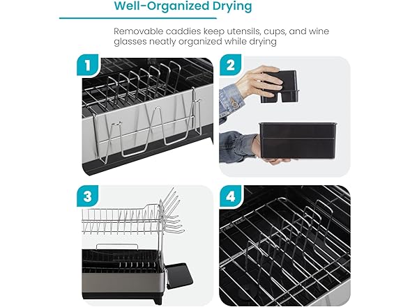Large 2-Tier Stainless Steel Dish Drying Rack