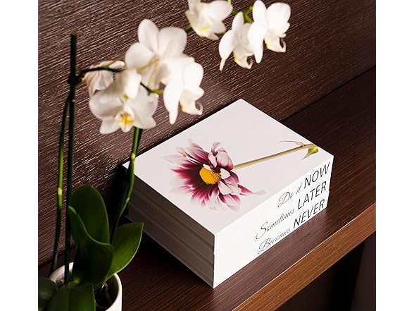 DuoDeco Floral Print Decorative Books