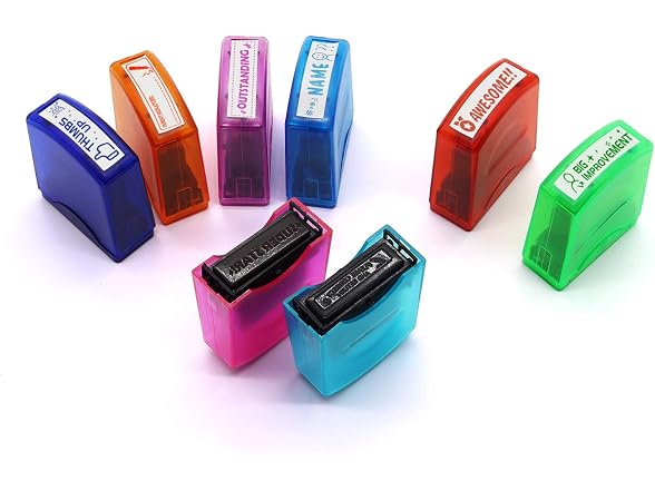 8PCS Teacher Stamp Set,Colorful