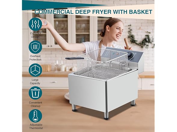Commercial Deep Fryer 11L 1700W Stainless Steel