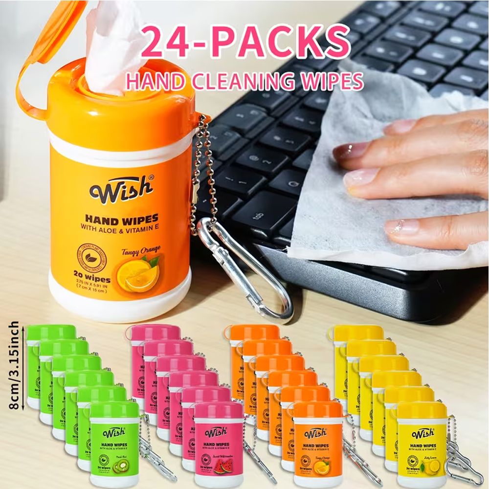 24pk Travel Size Hand Wipes Keychain - Gallery 17