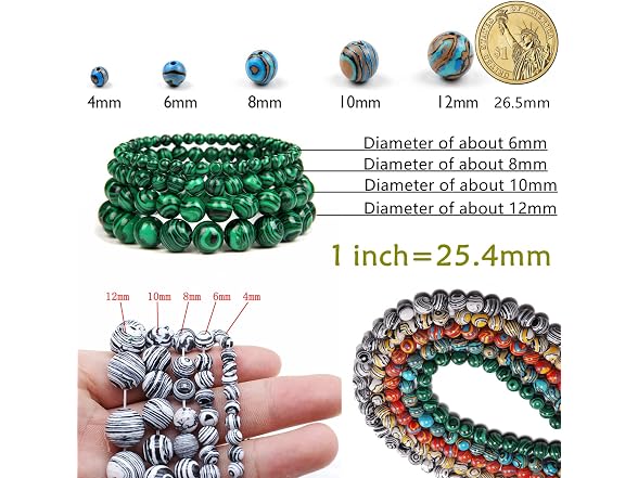 Zhung Ree 6-12mm Natural Stone Beads Malachite Beads