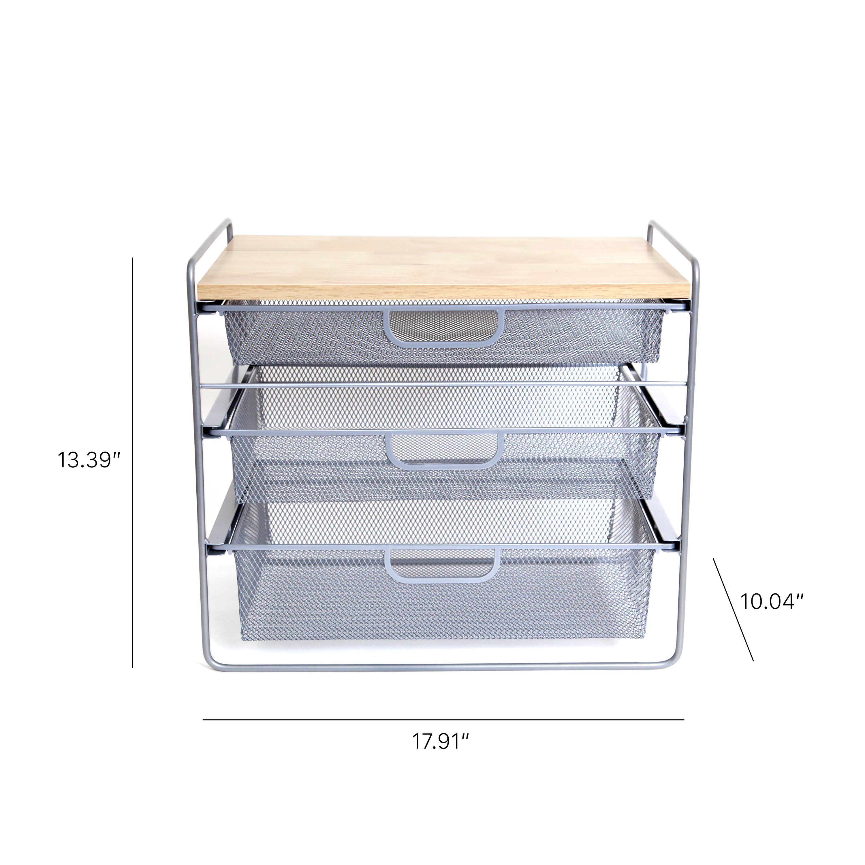 Origami Mesh Basket Organizer - White Walnut - Gallery 10