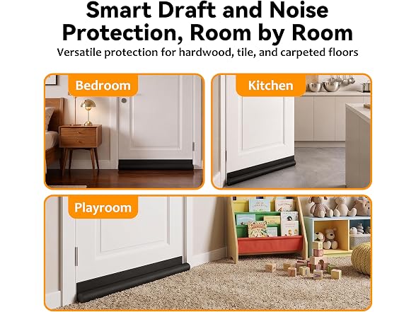 MAXTID GAR-117 (2 Pack) 36in Door Draft Stopper Black