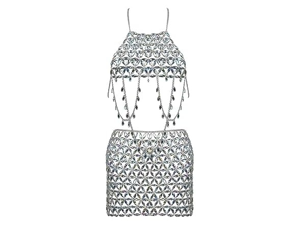 Connie Silver Crystal Body Chain