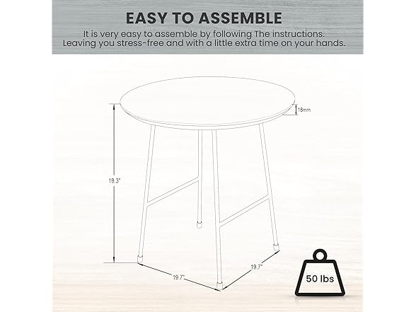 LeisureMod Rossmore Round Steel Side Table