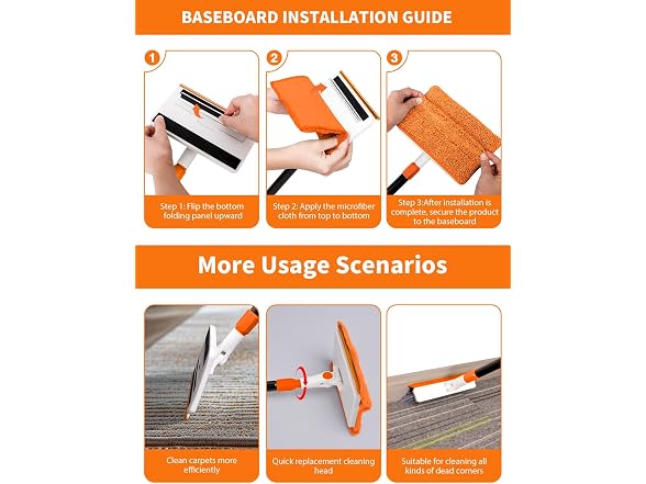 Freechangk 4-in-1 Baseboard Cleaner Tool