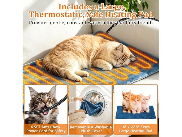 WLLEYAY Collapsible Heated Cat House