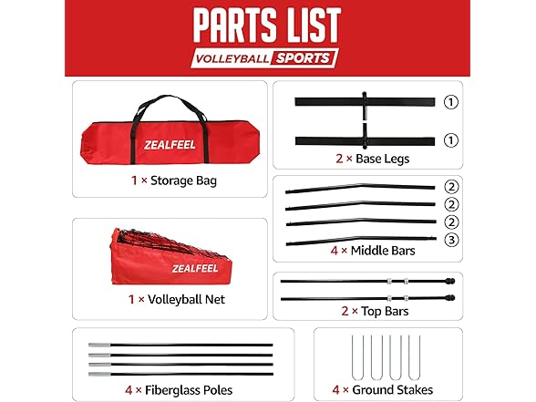 ZEALFEEL 12ft Volleyball Net