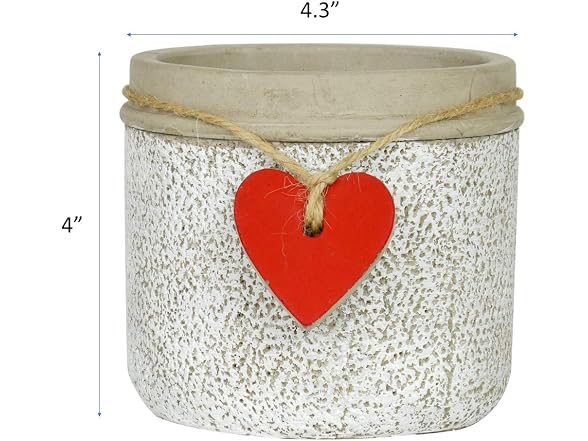 GROWSCAPE Heart Pot Planter Whitewash