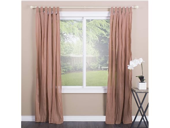 Montevilla Leaf Ball Curtain Rod, 48-86", Distressed Ivory
