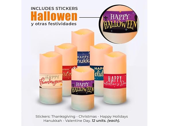 Set of 12 Flameless LED Candles with Remote Control