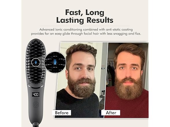Compact Beard Straightening Heat Brush
