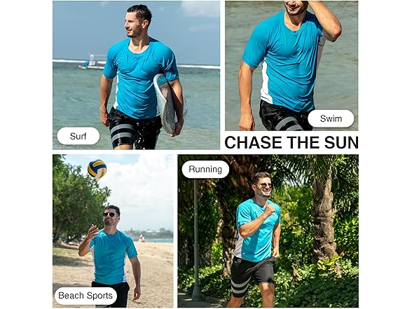 Kanu Surf Men's Aqua/White Rashguard (M)