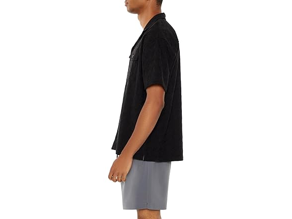 Forever 21 Textured Cuban Collar Shirt