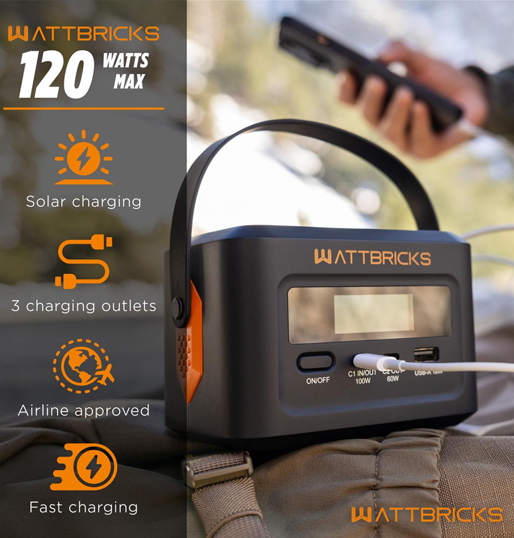 Wattbricks Energy 120-Watt Peak, 99.2Whr Power Station - Gallery 12