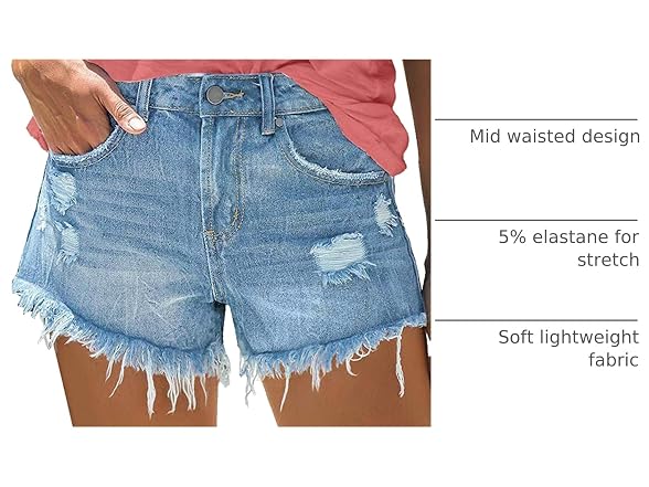 Onlypuff Women (L) Shorts Pockets Ripped Shorts