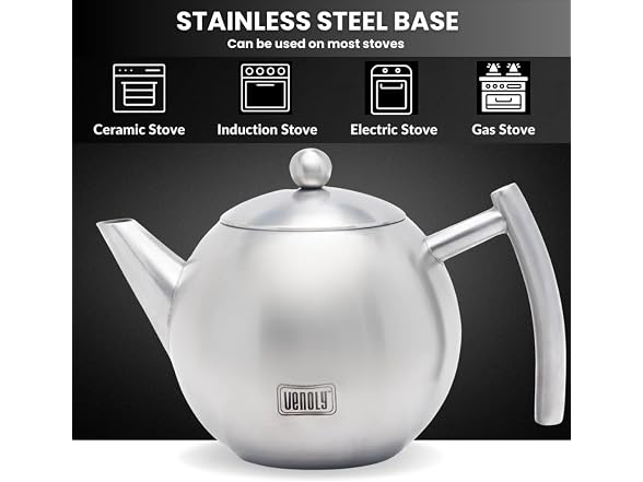 Venoly Stainless Steel Teapot (1L)