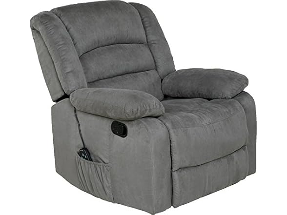 Relaxzen Massaging Rocker Recliner, Gray
