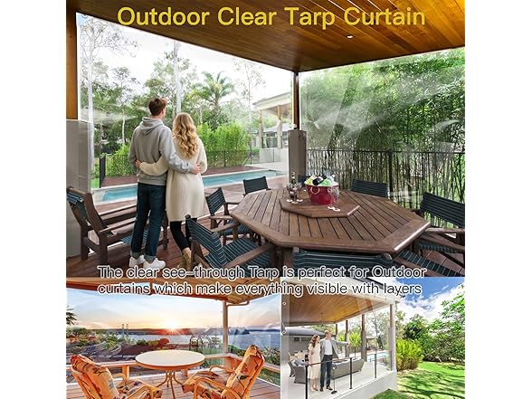 LC&QS Clear Tarps Heavy Duty PVC, 10' x 12