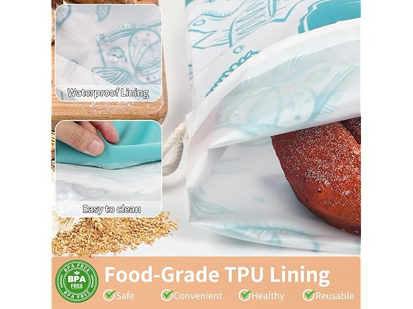 4-Pack Bread Bags for Homemade Bread