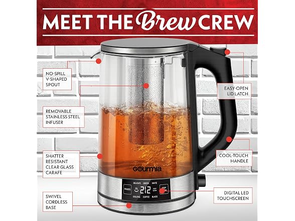 Gourmia Programmable Digital Glass Kettle – 1.7L