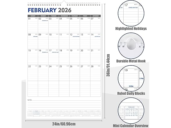 2026 -2027 Large Wall Calendar/Planner
