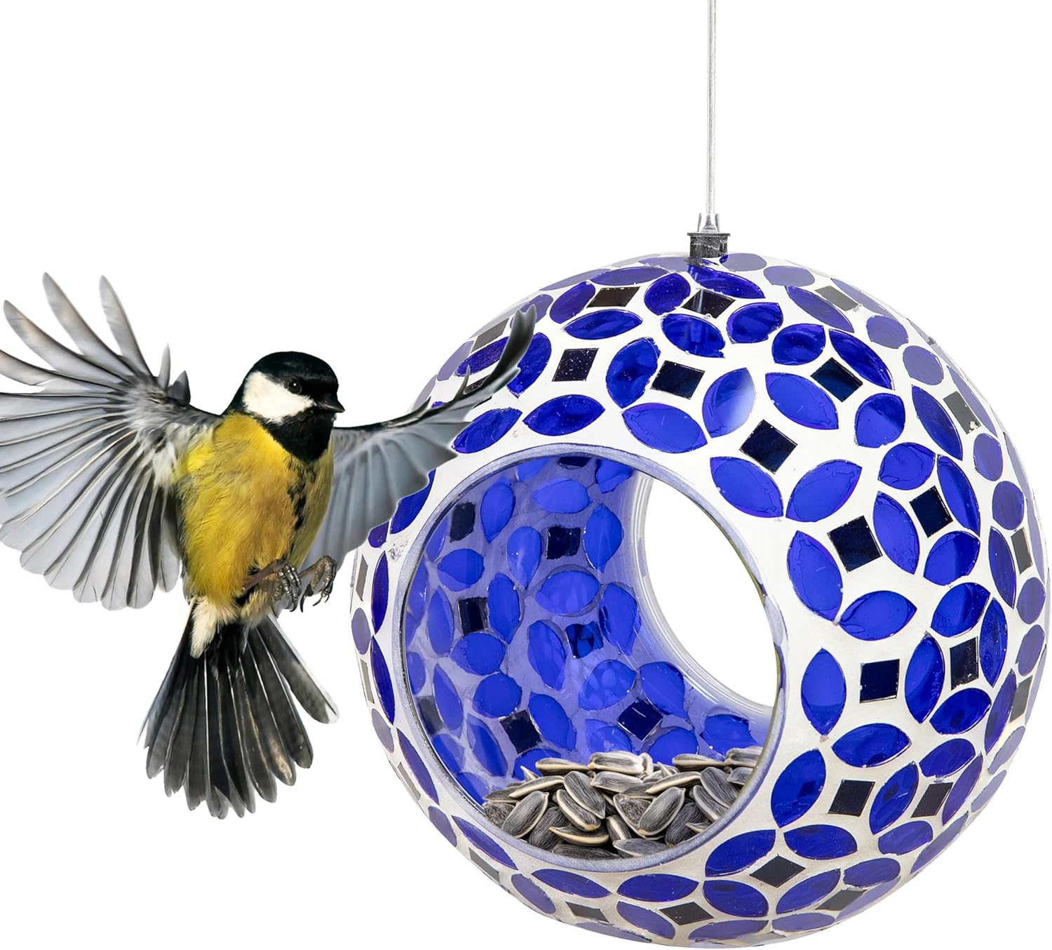 Sunnydaze 6" Glass Mosaic Bird Feeder - Gallery 17