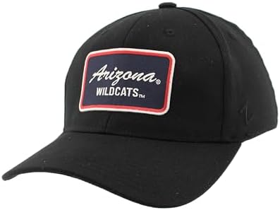 ZHATS Men's Standard NCAA Officially Licensed Fitted Hat ZH Patch Brick Black, Large