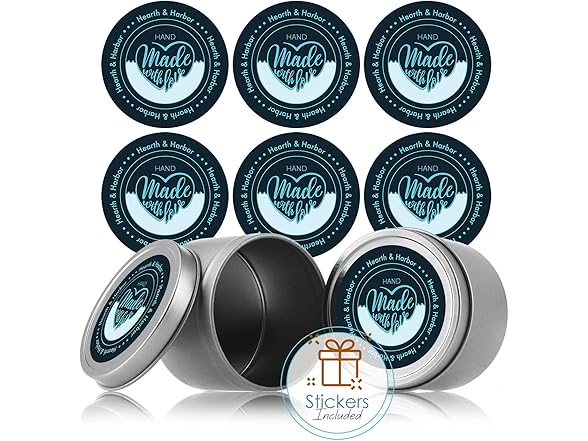 Hearth & Harbor 4 oz. Tin Jars for Candle Making