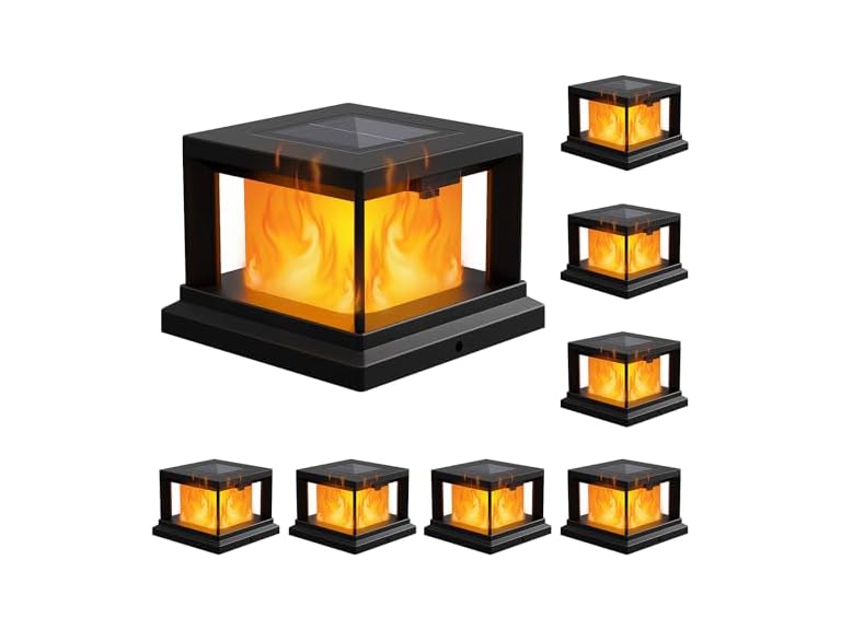 Brightever KN0001 Solar Flame Post Cap Light White 8pack