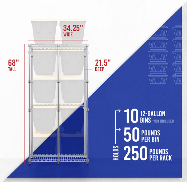 SafeRacks NSF Bin Storage Rack for 12 Gallon Storage Totes - Gallery 8