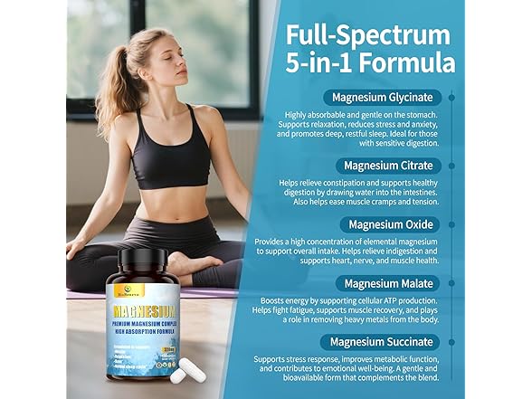 BioBenevo 5-in-1 Magnesium Supplement